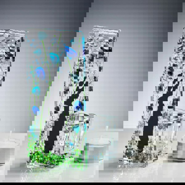 Handmade Fused Glass - Tea Light Holder - Hare - Forget Me Not