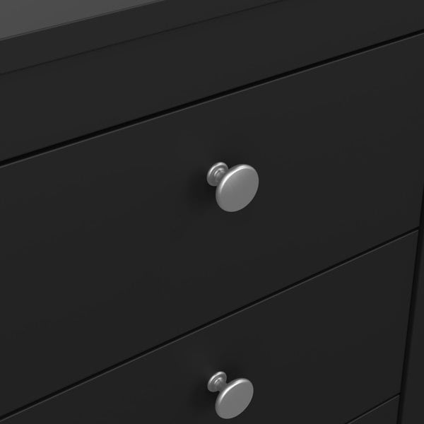 Furniture To Go Madrid Bedside Table 3 Drawers in Matt Black