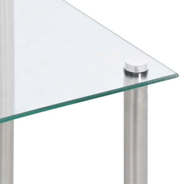 Berkfield Nesting Tables 3 pcs Transparent Tempered Glass
