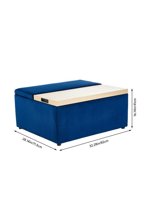 Living and Home Velvet Upholstered Storage Ottoman Stool