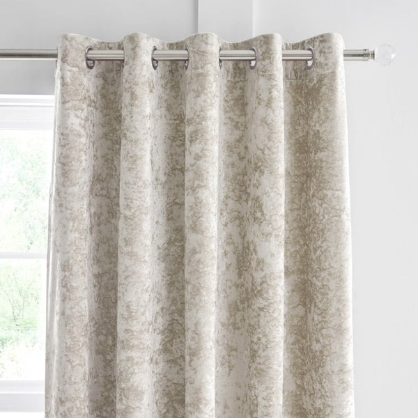 Catherine Lansfield Crushed Velvet Lined Eyelet Curtains