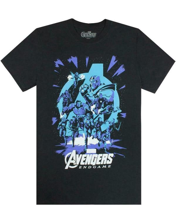 Marvel Mens Black Avengers Short Sleeved T-Shirt