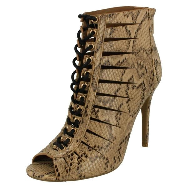 Anne Michelle Ladies Anne Michelle High Heel Lace Up Cut Out Sandal