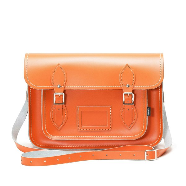 Orange Leather Satchel - Satchel - Zatchels