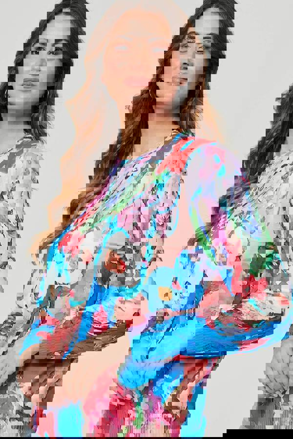 Blue | Abstract Long Sleeve Slim Jumper