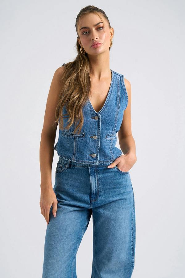 Urban Bliss Mid Wash Wide Leg Jean