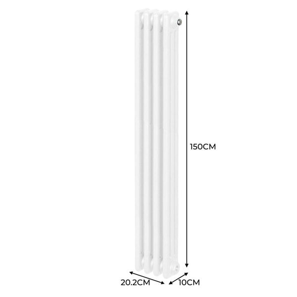 Monstershop Traditional 3 Column Radiator - 1500 x 202mm - White