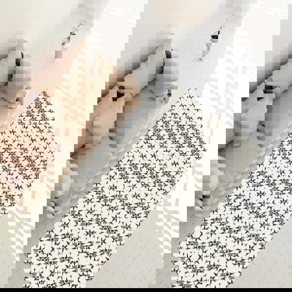 WFM6122 - Alabaster and Pebble Granada Heritage Tiles Rug Mat 120cm x 60 cm