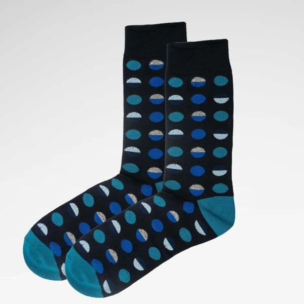 Jemsox Circle Geo Turquoise Mens Socks | Organic Cotton & Comfort Top