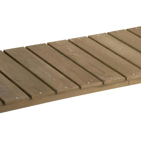 Wooden planter top slats with smooth painted finish and visible fasteners