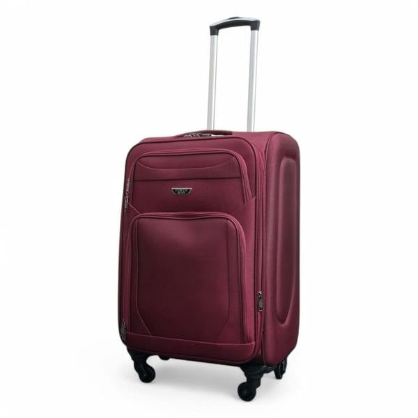 Infinity Luggage Soft Shell Lightweight Nylon Suitcase Set 4 Wheel Travel Case Holiday Bags
