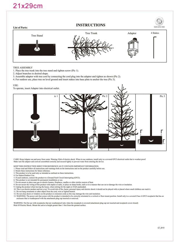 4ft to 6ft Pre-Lit Snowy Brown Twig Tree with Warm and Cool White LED Lights image 7