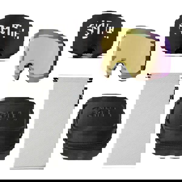 Smith Ski Goggles 4D Mag XL 0JX 6K Black ChromaPop Sun Red Mirror & CP Storm Yellow Flash