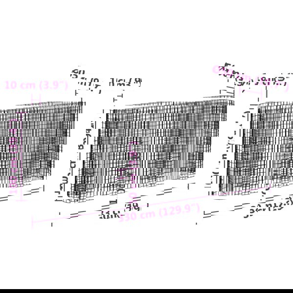 Berkfield Gabion Raised Bed Galvanised Iron 330x50x100 cm
