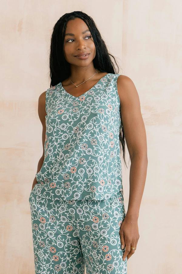 Sea Breeze Print Vest Ocean