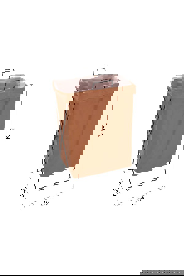 Living and Home Collapsible PU Leather Laundry Hamper with Metal Frame