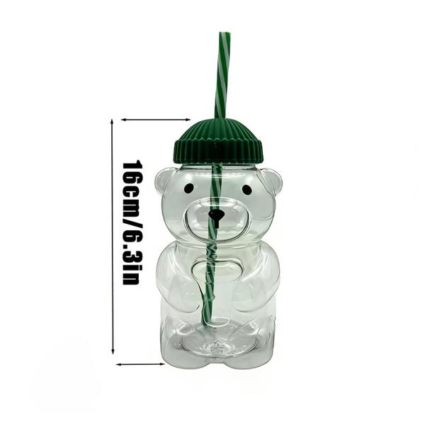 Dragodirect Reusable Bear Straw Cup with Lid Ideal for Coffee, Juice Smoothies