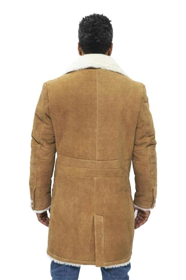 Infinity Leather Mens Warm Sheepskin Trench Coat-Lewes