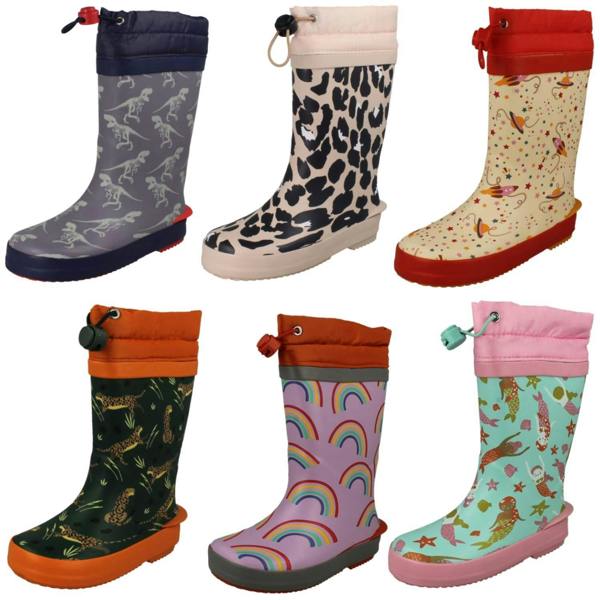 Clarks Childrens Clarks Creature Detailed Toggle Top Wellington Boots Tarri Race