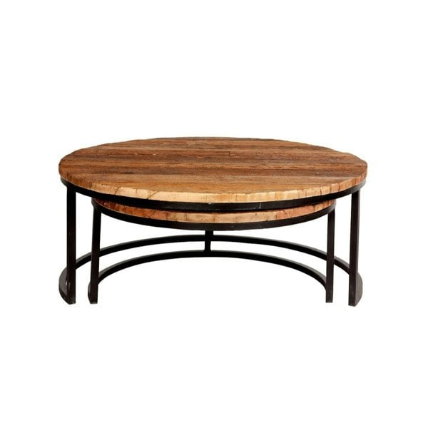 IH Design Codd Set of 2 Coffee Tables Railway Sleeper Wood