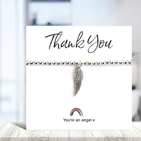 Aye Do Gifts Angel Wing Bracelet on Rainbow Thank You & Gift Card