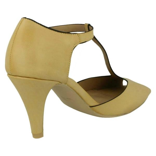 Spot On Ladies Spot On Heeled Peep-Toe Shoes