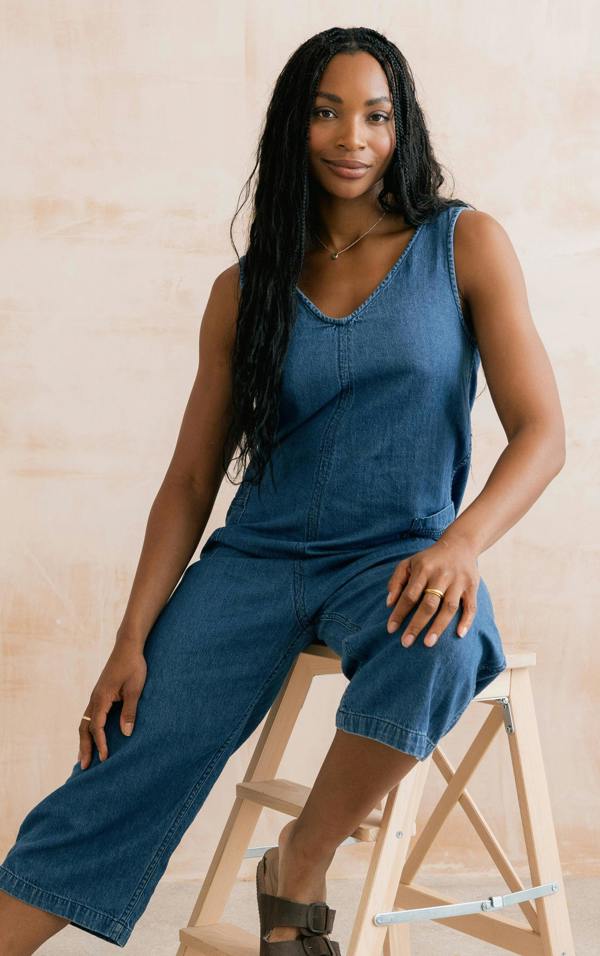 Lily & Me Erica Denim Wide Leg Jumpsuit
