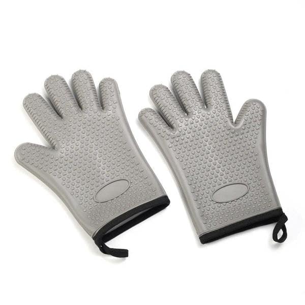 Anygleam Insulation Gloves 2pc Silicone Kitchen Accessories with Inner Cotton Heat Resistant Tool Kit Kitchenware for Cooking and Baking