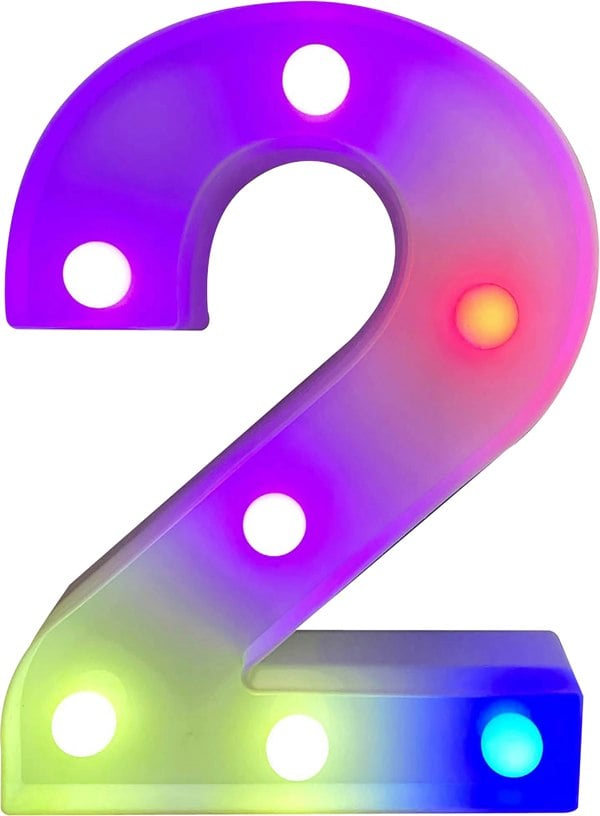 St Helens Battery Operated RGB Number With Remote Control Number 2