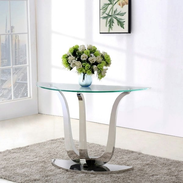 That's Furniture Naples Semi Circle Glass Console Table