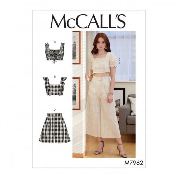 McCalls 7962 Paper Sewing Pattern – Women's Shorts, Trousers & Top, Size 4-12, Intermediate