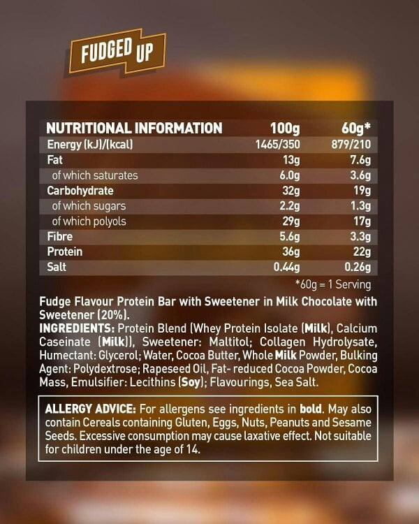 Grenade High Protein, Low Sugar Bar - Fudged Up, 12 x 60 g (Packaging May Vary)