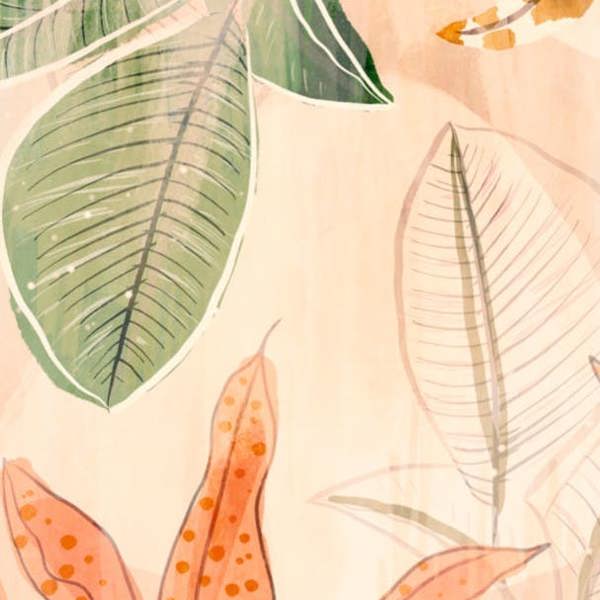 Grandeco Watercolour Sketch Naïve Flowers 3 panel repeatable Mural 1.59 x 2.8m, Pastel