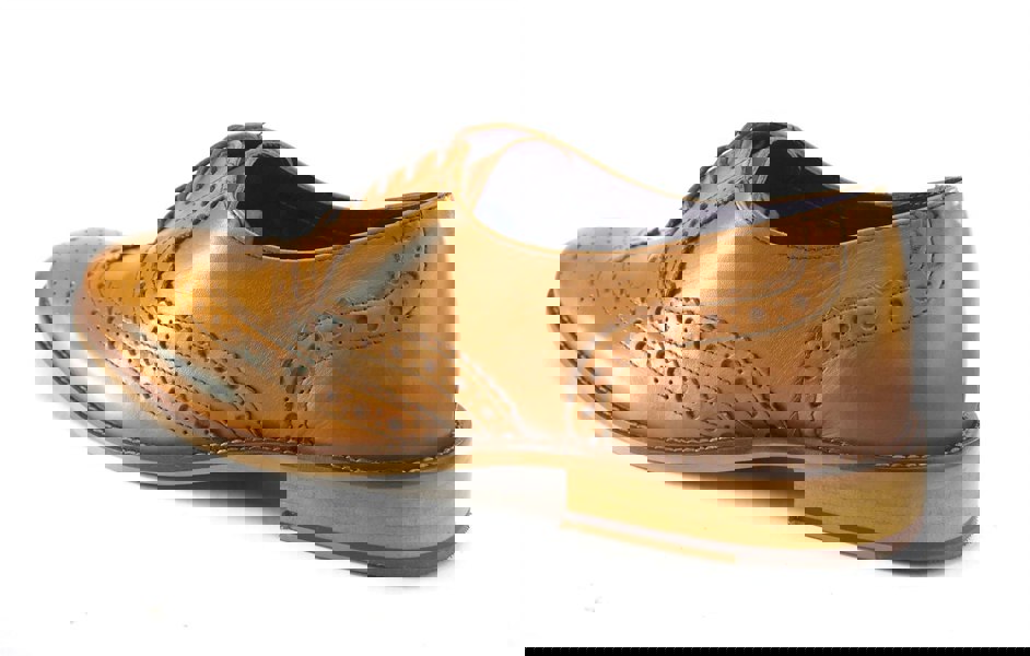 Frank James Redford Mens Leather Lace Up Wingtip Formal Gatsby Evening Brogue Shoes