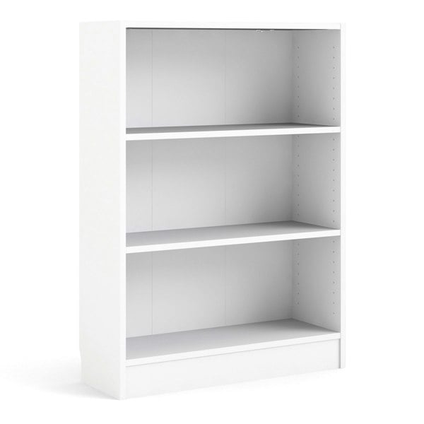 Furniture To Go Basic Low Wide Bookcase (2 Shelves) in White
