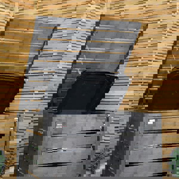 Samuel Alexander 74cm x 1.16m Outdoor Wooden Garden Wheelie Bin Store Storage for 1 Bin in Anthracite