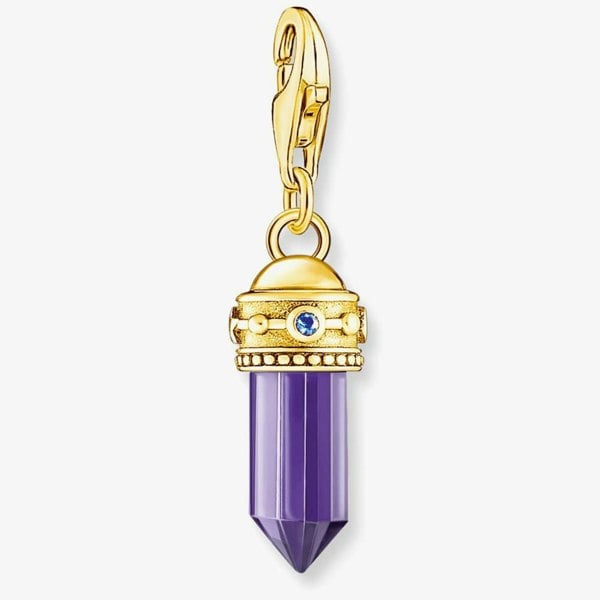 THOMAS SABO Gold Plated Purple Hexagon Amulet Charm 2048-973-13
