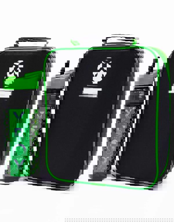 Xbox Boys Green Logo All-Over Print Lunch Bag Bottle and 3 Snack Pot