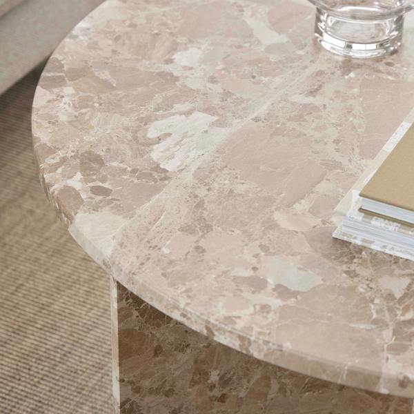 Wyld Haus Singapore Latte Brown Marble Round Coffee Table