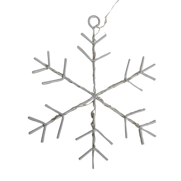 Samuel Alexander 1.2m Battery Operated Snowflake Curtain Christmas Lights with 147 White LEDs