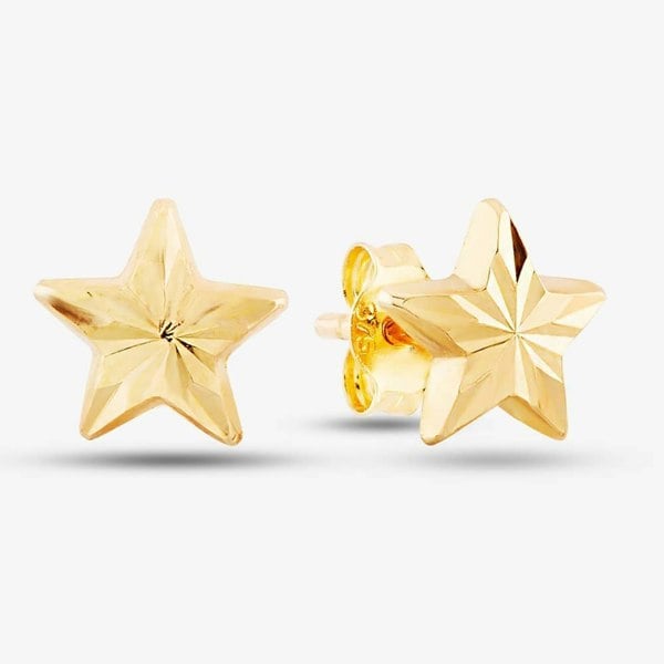 T. H. Baker 9ct Yellow Gold Star Stud Earrings 1551483