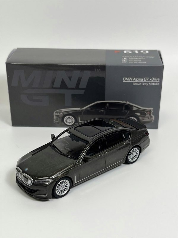 Mini GT BMW Alpina B7 xDrive Dravit Grey Metallic RHD 1:64 Scale Mini GT MGT00619R