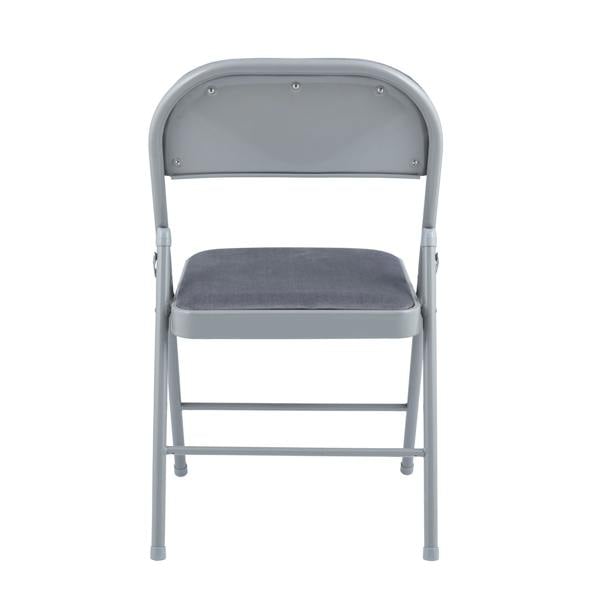 A.Unique Home Premium Metal Velvet Folding Chair - (1 x Chair - Grey)