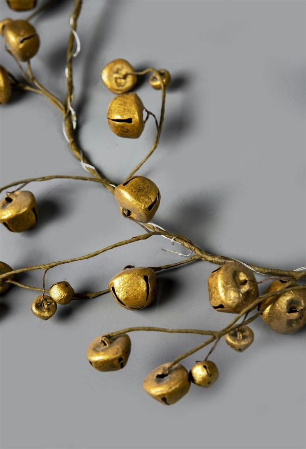150cm Golden Pre-Lit Hanging Garland with 20 Warm White LEDs for Christmas Display image 1