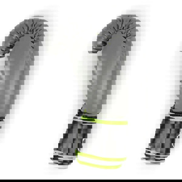 Side view of a Fitness Mad Sparring Glove - Green/Grey