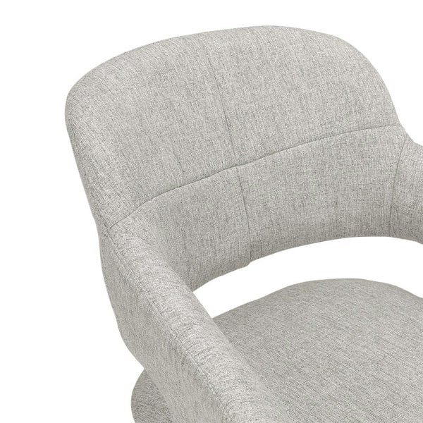 Set of 2 Grey Linen Dining Chair with Metal Legs Dining Chairs Living and Home