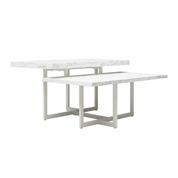 Dorel Home Brielle Coffee Table White Faux Marble