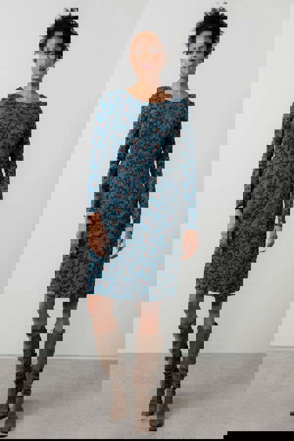 Lily & Me Halmore Long Sleeve Jersey Dress Navy