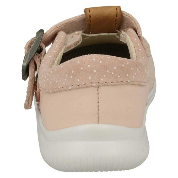 Clarks Girls Clarks Polka Dot Detailed T-Bar Shoes Cloud Rosa T
