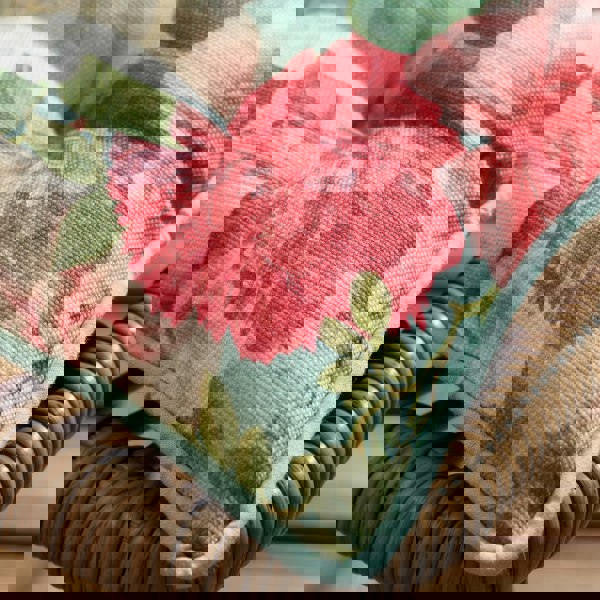 RHS Rose Garden Shower Proof Outdoor Cotton Dining Seat Pad Cushion
